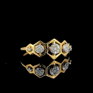 hexagon Diamond Gold Ring